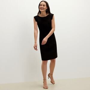 MM LaFleur The Sarah Dress Japanese Crepe Cap Sleeve Power Black Dress Size 4